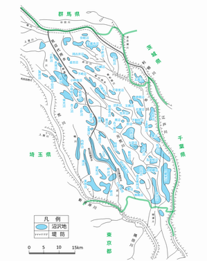 中川流域池沼跡地略図
