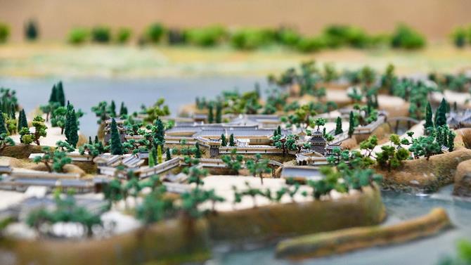 岩槻城を再現したジオラマの写真